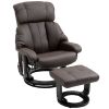HOMCOM Massage Recliner Chair with Ottoman, 360Â° Swivel, 10-Point Vibration, Remote Control, Plush Comfort, Brown