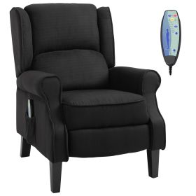 HOMCOM Recliner Massage Chair with Heat, Massage Recliner Chair with Remote Controller, Side Pocket, Black