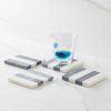 Striped White Marble Coasters â€“ Set of 4
