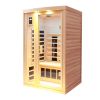 Two-person hemlock far-infrared heating sauna with reading lights + colored lights + Bluetooth + external lights