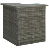 Bar Table Gray PE rattan, steel Corner Bar Table Rectangular