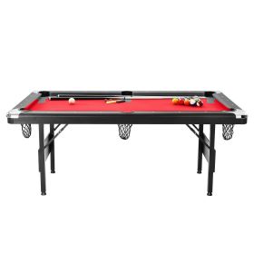 VEVOR Billiards Table, 6.3 ft Pool Table, Portable Foldable Space-Saving Table, Billiard Table Set Includes Balls, Cues, Chalks and Brush