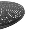 Ã˜48-inch Cast Aluminum Patio Dining Table with Black Frame and Umbrella Hole