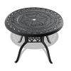Ã˜39.37-inch Cast Aluminum Patio Dining Table With Black Frame and Umbrella Hole