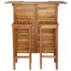 Bar Table And Chair Set Warm brown Solid Acacia wood Standard