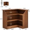 Bar Cabinet, L-Shaped Home Bar Table with Stemware Racks 4-Tier Corner Bar Unit Liquor Wine Bar Table Reception Desk