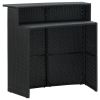 Bar Table Black PE rattan Standard Tough Bar Table