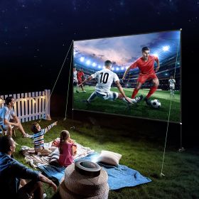 Projector Screen With Stand 150inch Portable Movie Screen 16:9 4K HD Wide Angle Outdoor Projector Screen Stand Easy Assembly With Storage Bag For (Option: Multicolor)