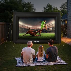 14FT Inflatable Projector Screen, Inflatable Movie Screen Outdoor With 120W Air Blower Projector Screen Oxford Fabric Material Blow Up Screen For (Option: Black)