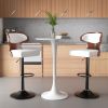 Bar Stools Set of 2 Seat Adjustable Height 25.2-33.8IN - Bentwood Swivel Barstools with Back & Footrest - PU Leather Upholstered Bar Chair for Bar