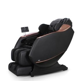 3D Full Body Zero Gravity Shiatsu Electric Massage Chair SL-Track Recliner with Airbag Speaker LCD Touch Screen+Mini Remote Voice Control Back Heat (Color: Black)